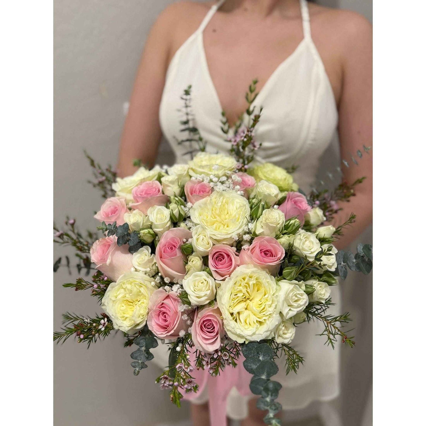 Hand-tied Bridal Bouquet Half and Half - Flowery
