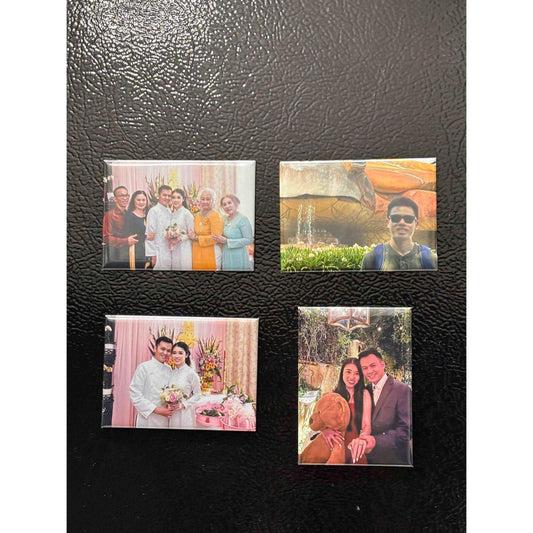 Personalized Photo Fridge Magnets (3.5 in x2.5 in) - Flowery
