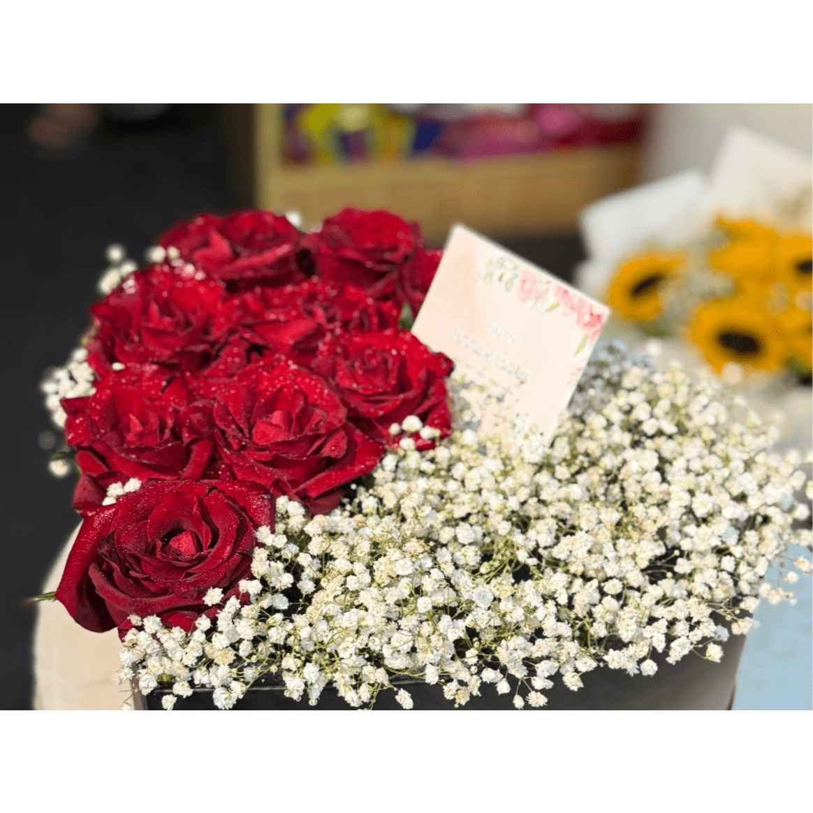 My Valentine Half roses and half baby breath - Flowery